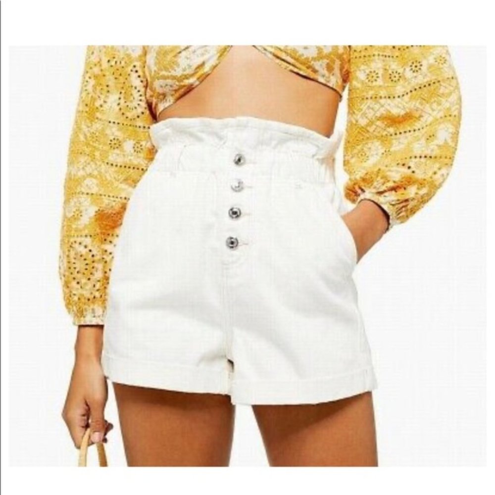 Topshop White Paperbag Shorts